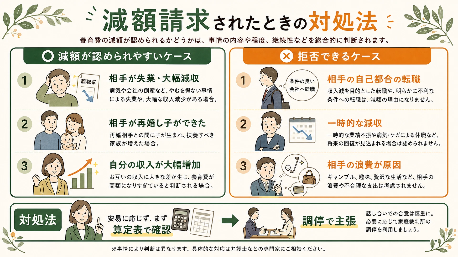 減額請求された時の対処法図解
