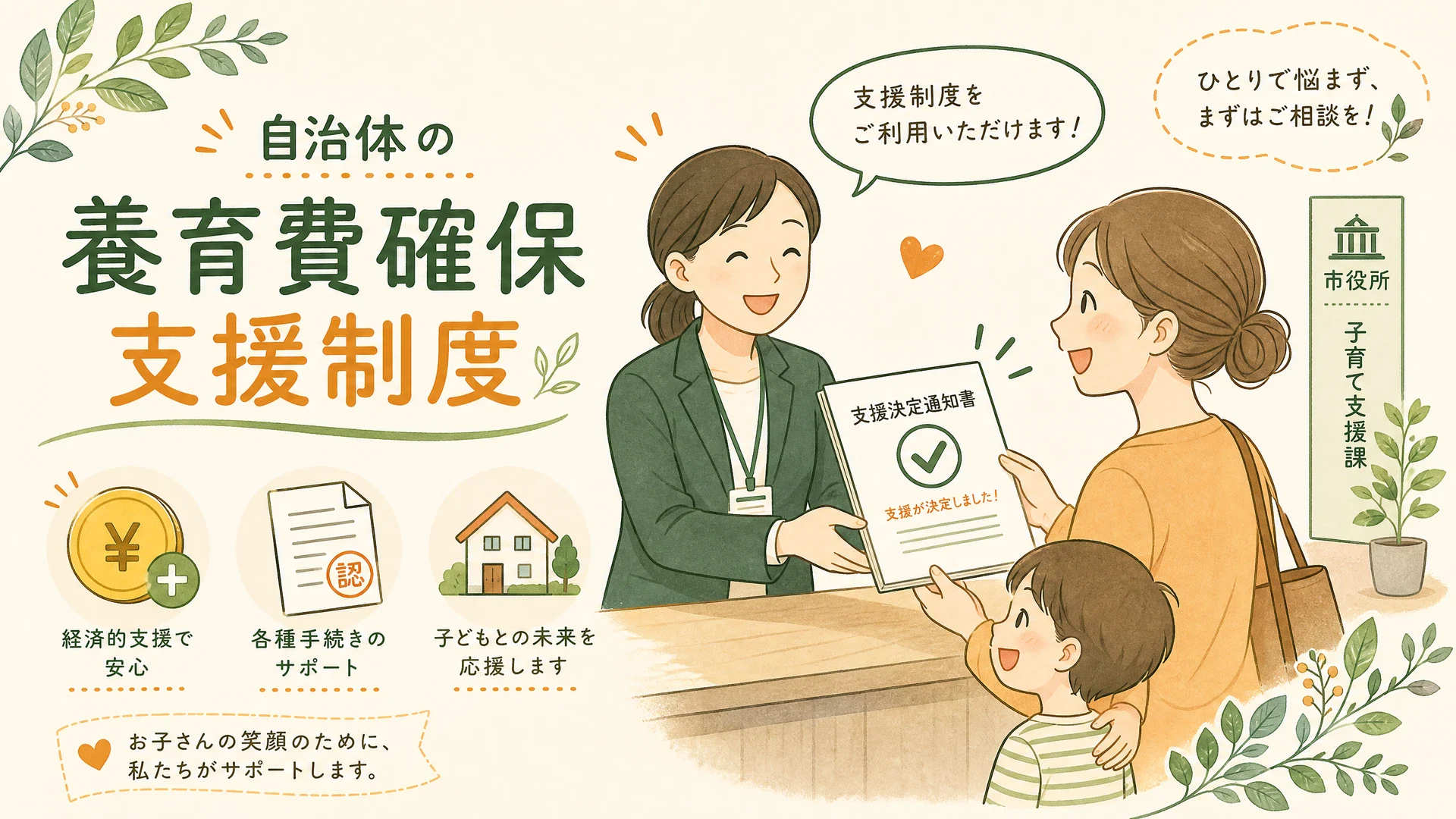 北上市の養育費支援制度を確認する案内